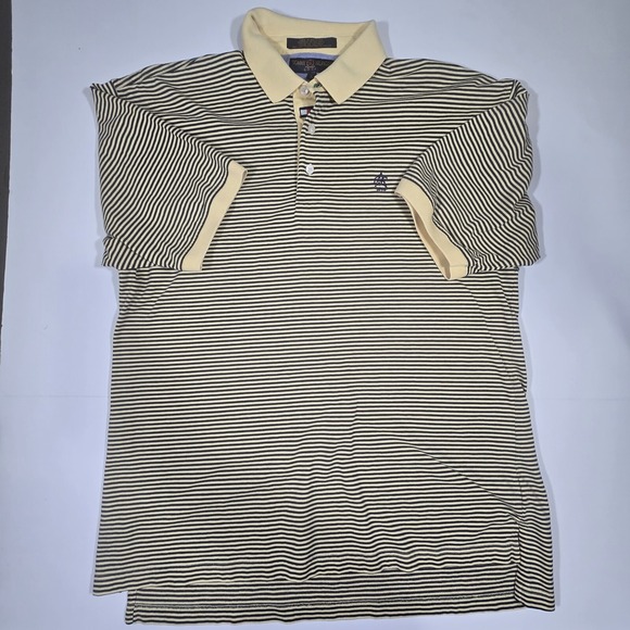 Tommy Hilfiger Other - Tommy Hilfiger Polo Shirt Large Ivory Striped Logo Golf Performance Short Sleeve